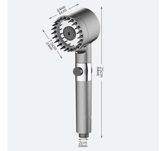سردوش چند حالته افزایش فشار و صرفه جویی آب دارای ماساژور سر