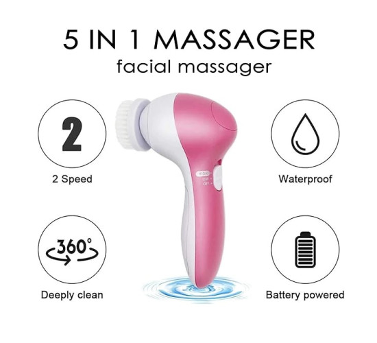 دستگاه ماساژور و فیس براش ۵ کاره Beauty Care Massager