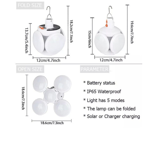 چراغ خورشیدی (لامپ سولار) 5 پر
