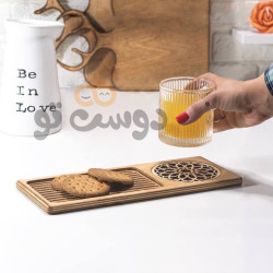تخته سرو چوبی طرح سنتی مناسب کافه و کافی شاپ - 18 عددی