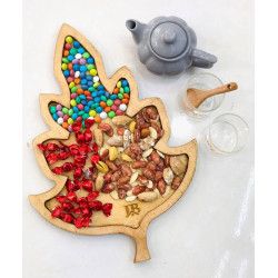 دست 18 عددی تخته سرو چوبی طرح برگ مخصوص کافه ها، کافی شاپ ها و رستوران ها