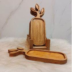 تخته سرو چوبی مستطیلی طرح برگ